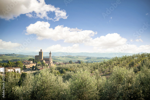 Panoramic view of Vinci town in Tuscany, Italy