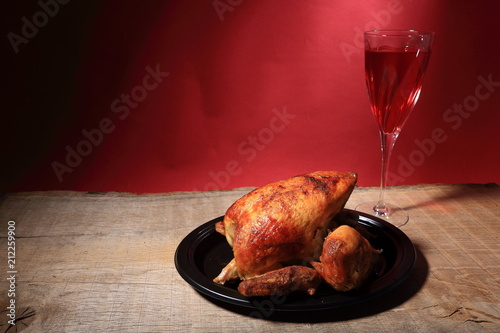 Kurczak z grila z czerwonym winem.