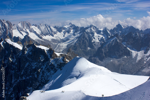 Hochplateu mit Alpinisten, Chamonix Mont-Blanc