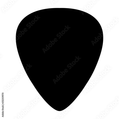 A black and white silhouette of a plectrum