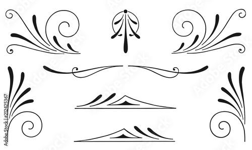 Vintage calligraphic decoration elements set #isolated #vector - Dekoration Elemente Verzierungen Set