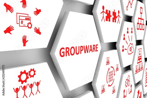 GROUPWARE concept cell background 3d illustration