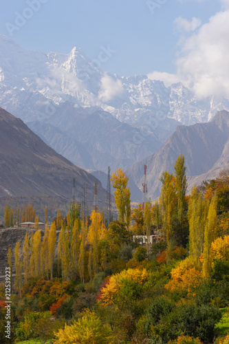 Beautiful autumn in Hunza valley, north part of Pakistan