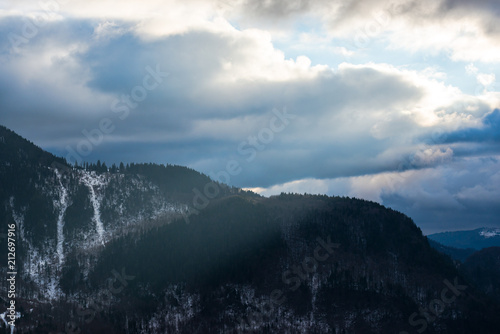 Winter clouds in the mountains