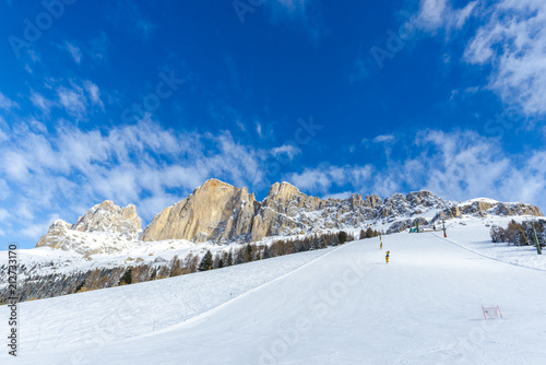 Ski resort in Dolomites, Carezza ski ,Italy