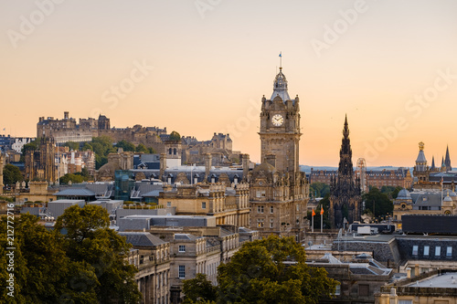 Edinburgh skyline at sunset