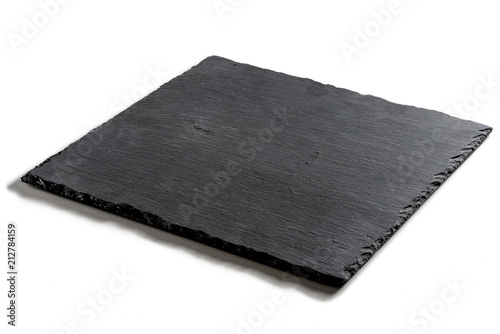 Square plate in black slate