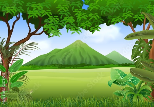 Illustration of beautiful natural landscape background