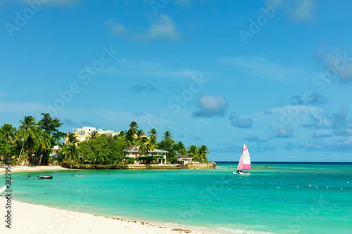 The sunny tropical Dover Beach on the island of Barbados