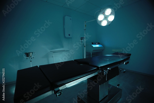 morgue medical room, medical clinic, surgical table in the morgue