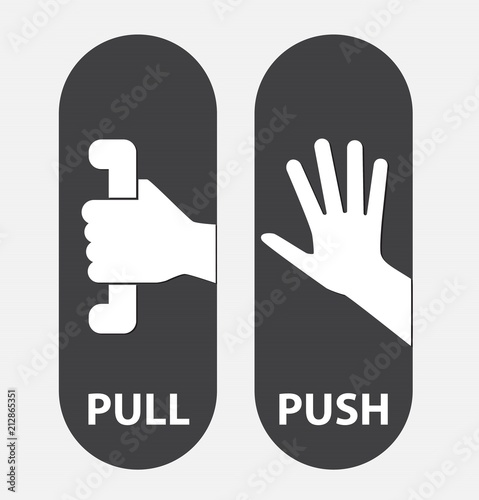 push and pull, vector illustration
