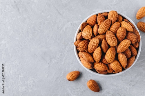 raw whole almond in bowl