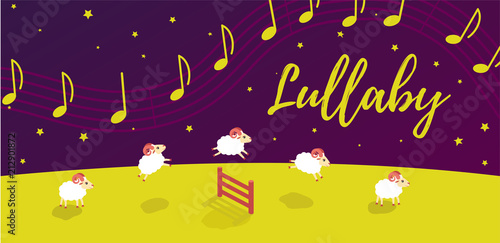 baby song lullaby before bedtime. Lambs jump over the fence. music in the starry sky