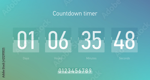 Flip countdown clock counter timer, coming soon or under construction web site page time remaining count down