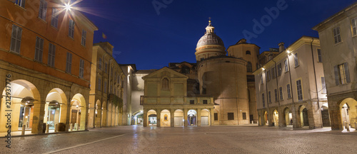 Reggio Emilia - The square Piazza San Prospero at dusk.