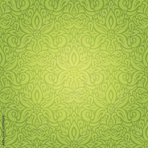 Green Floral vintage wallpaper vector design backround