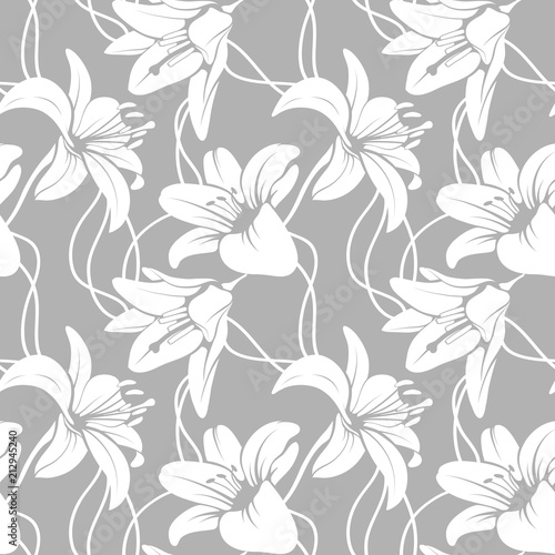 Vector lilly seamless pattern