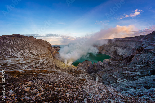 Mount Ijen crater lake, Indonesia