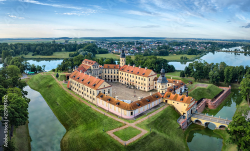 Arial view of Nesvizh Castle, Belarus