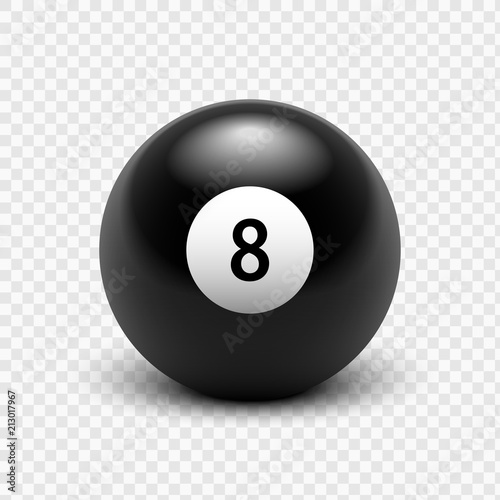 Vector illustration billiards. Eight Ball. Isolated on a transparent background. 8. EPS 10