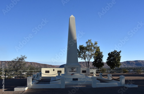 Alice Springs, Australia - Jun 9, 2018. The ANZAC Hill Memorial on Anzac Hill was dedicated in 1934 in memory of those who had served in World War One.