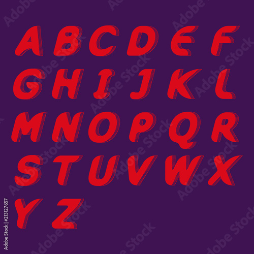 Modern linear typographic alphabet