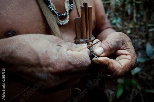 Amazonian Matis tribal hunter