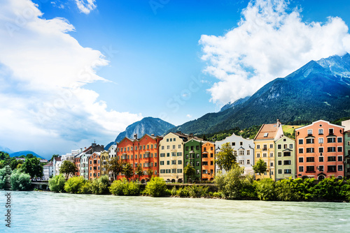 Antique building view in Old Town Innsbruck, Austria