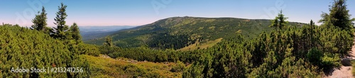 Karkowski Park Narodowy - widok w stronę Łebskiego Szczytu z pod Szrenicy - piesza wyprawa z pod Szklarskiej Poręby w góry, Sudety