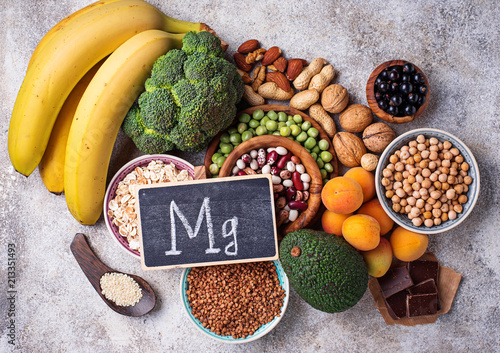 Assortment of food containing magnesium