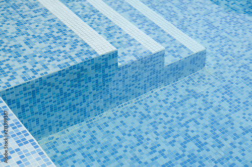 Steps in water of outdoor pool