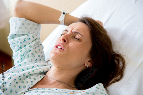 Pregnant woman in delivery room