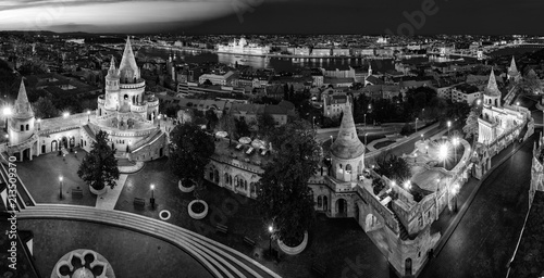 Budapest's panorama a Buda one is famous for a hotel's roof taking a photo