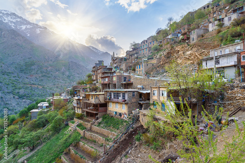 Howraman village in Zagros Mountain. Kurdistan Province, Iran.