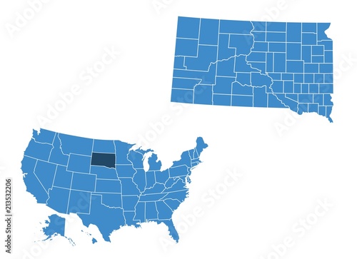 Map of South Dakota state