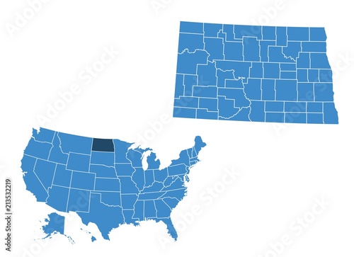 Map of North Dakota state