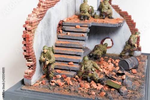 Part of diorama with six soldiers