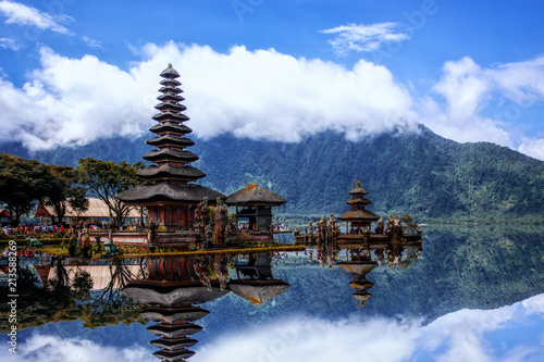 Pura ulun danu bratan temple in Bali.The landmark of Bali, indonesia.