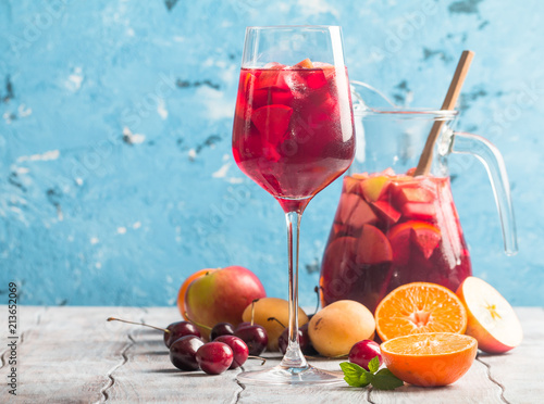 Refreshing sangria with fruit
