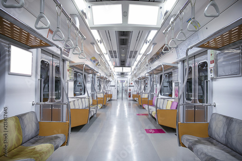 Inside of subway train