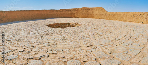 Panorama of Zoroastrian burial tower, Yazd, Iran