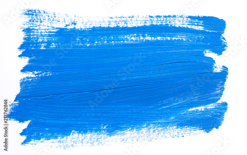 Blue brush stroke isolated over white background
