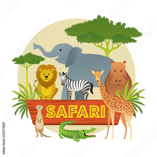Group of African Safari Animals