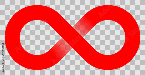 infinity symbol red - simple with transparency eps 10 - isolated - vector