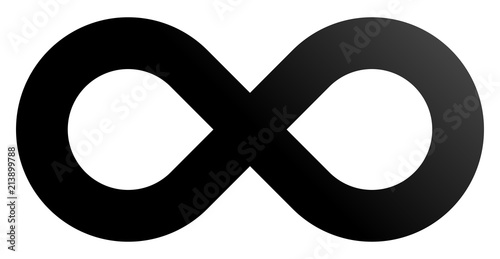 infinity symbol black - gradient standard - isolated - vector