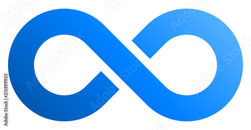 infinity symbol blue - gradient with discontinuation - isolated - vector