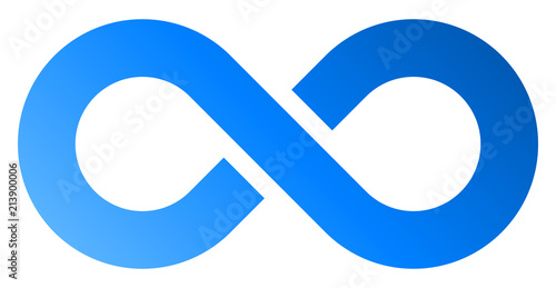 infinity symbol blue - gradient with discontinuation - isolated - vector