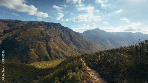 Beautiful mountain range with cloudy sky