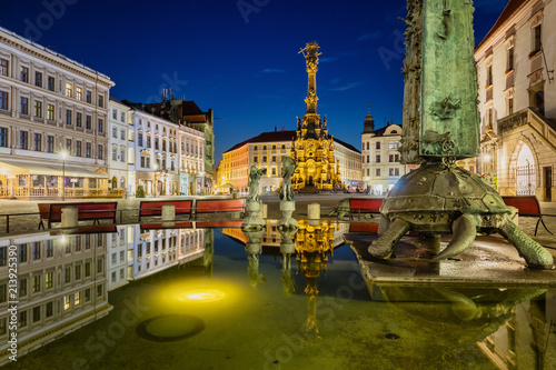 OLOMOUC, CZECH REPUBLIC View of the Upper Square and the Holy Trinity Column