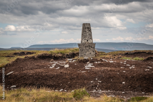 Summit of Fountains Fell in the Yorkshire Dales near to Settle on the Pennine Way